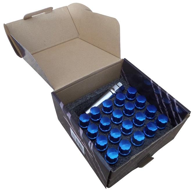20 TORNILLOS CONICOS RACING M12X1.50 L45 AZULES