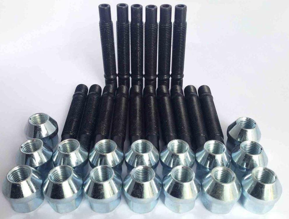 kit 20 esparragos + 20 tuercas competicion 12x125 acero 10.9