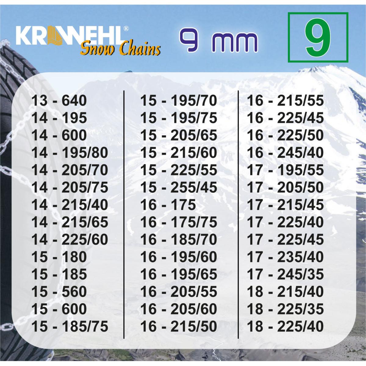 Cadena Nieve Tipo Rombo con Tensor Mecánico - 9 mm grupo 9