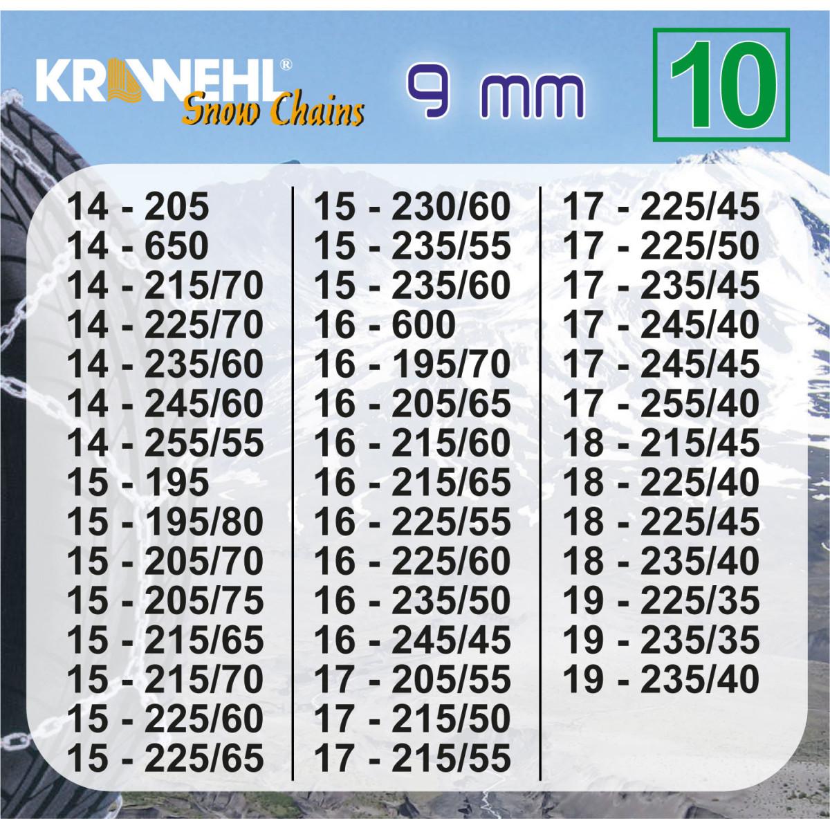 Cadena Nieve Tipo Rombo con Tensor Mecánico - 9 mm grupo 10