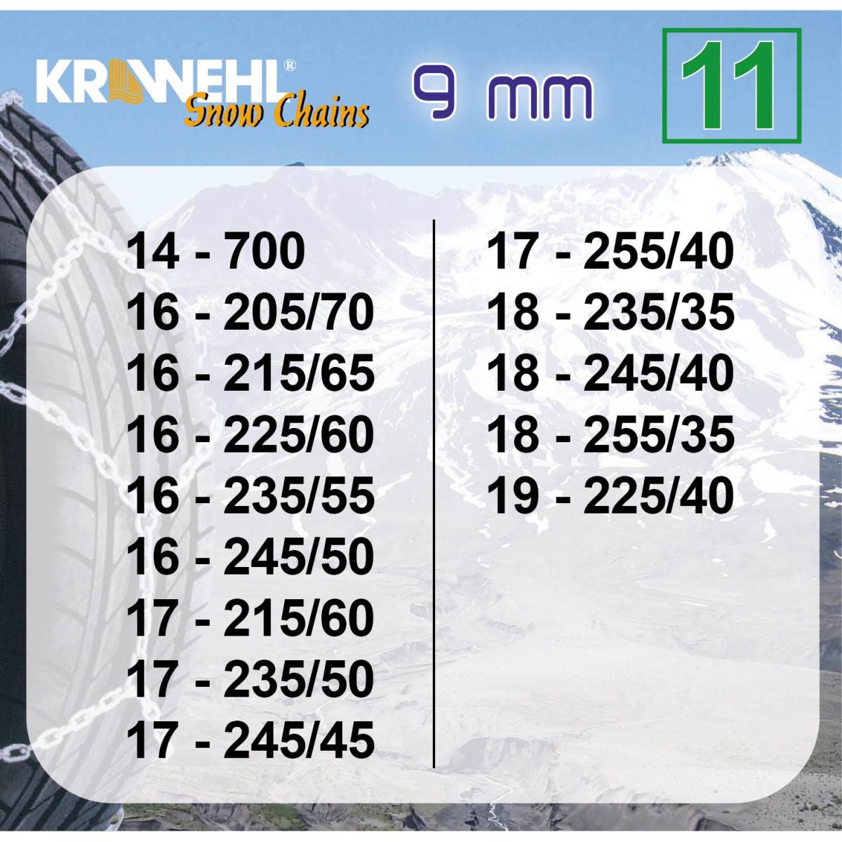 Cadena Nieve Tipo Rombo con Tensor Mecánico - 9 mm grupo 11